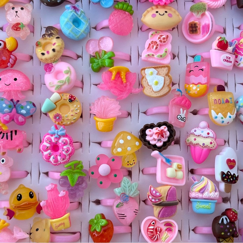20 Colorful Kids Rings, Party Favors, For Kids Gathering, Kids Playdate